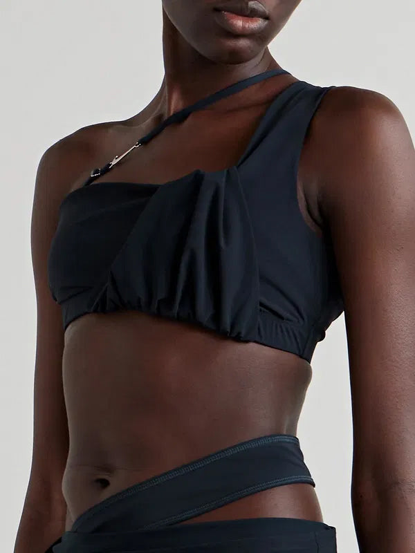 Jacquemus x Nike La Brassière Drapée Sports Bra Dark Obsidian