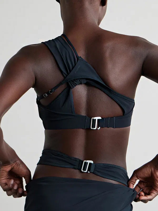 Jacquemus x Nike La Brassière Drapée Sports Bra Dark Obsidian