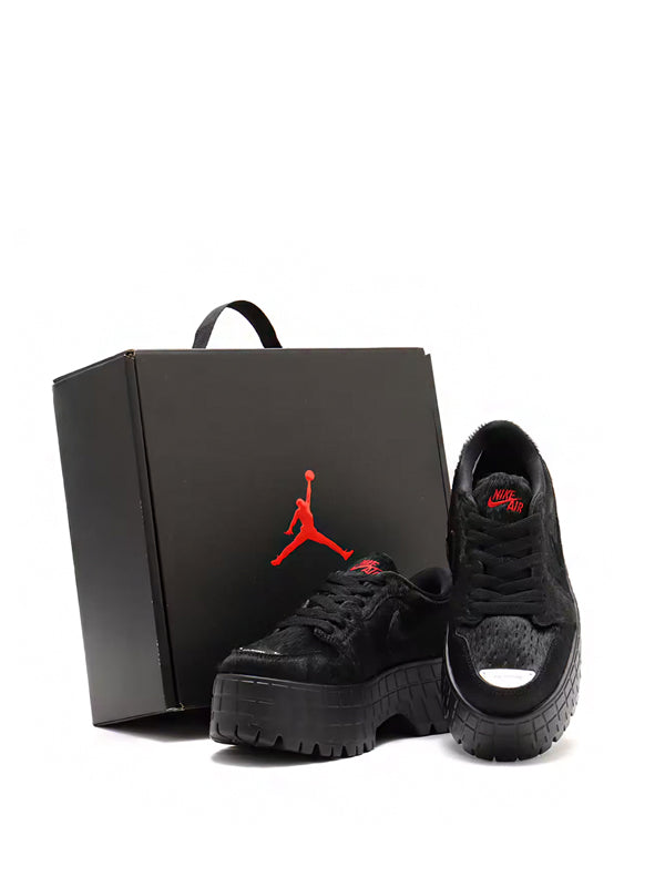 Jordan 1 Low Brooklyn Black Gym Red