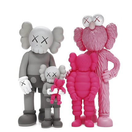 KAWS Family Vinyl Figures Set Grey/Pink