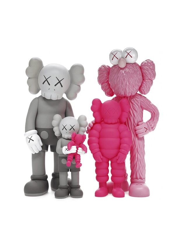 KAWS Family Vinyl Figures Set Grey/Pink