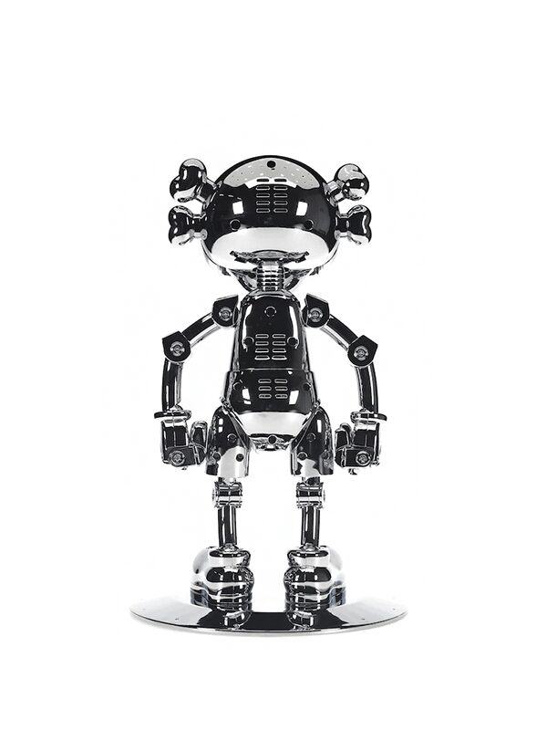 KAWS Hajime Sorayama No Future Companion Figure Silver Chrome