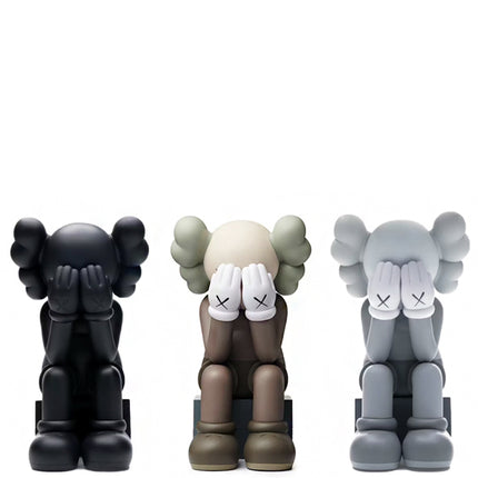 KAWS Passing Through Open Edition Vinyl Figure Black/Brown/Grey Set