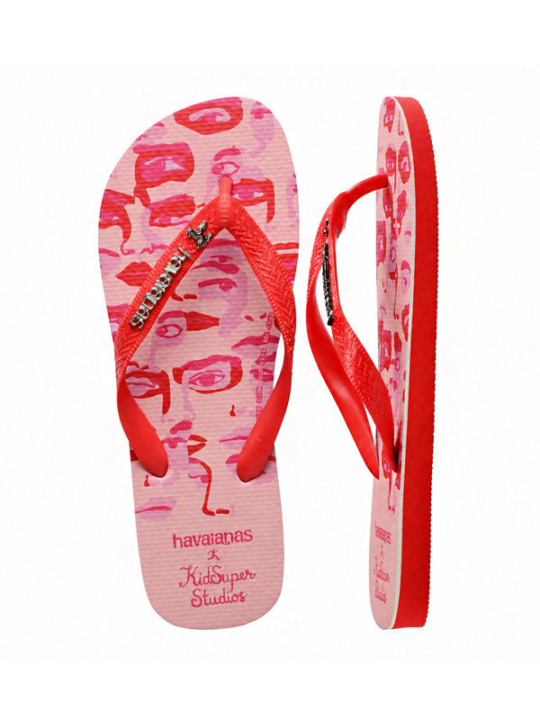 KidSuper x Havaianas Chinelo Top Camo Pink