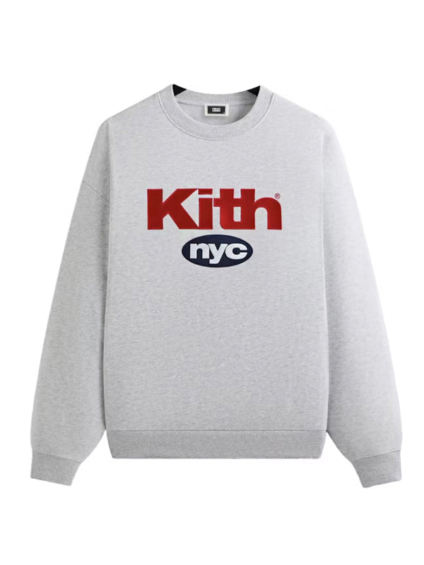 Kith NYC Nimbus Logo Nelson Crewneck Light Heather Grey