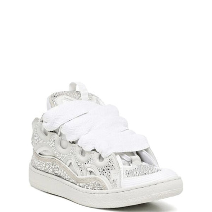 Lanvin Curb Sneaker White Rhinestone