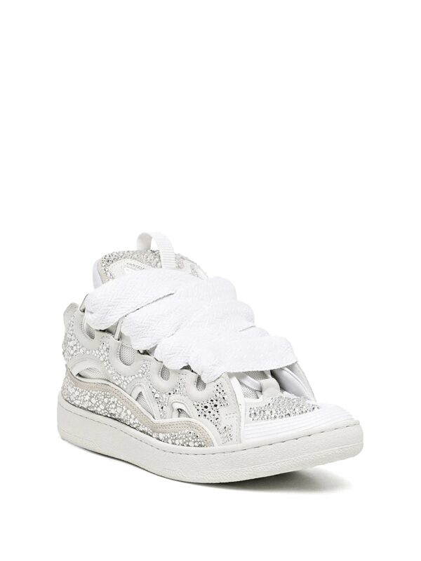 Lanvin Curb Sneaker White Rhinestone