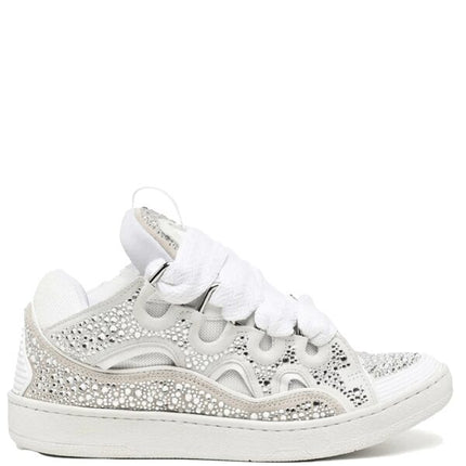 Lanvin Curb Sneaker White Rhinestone