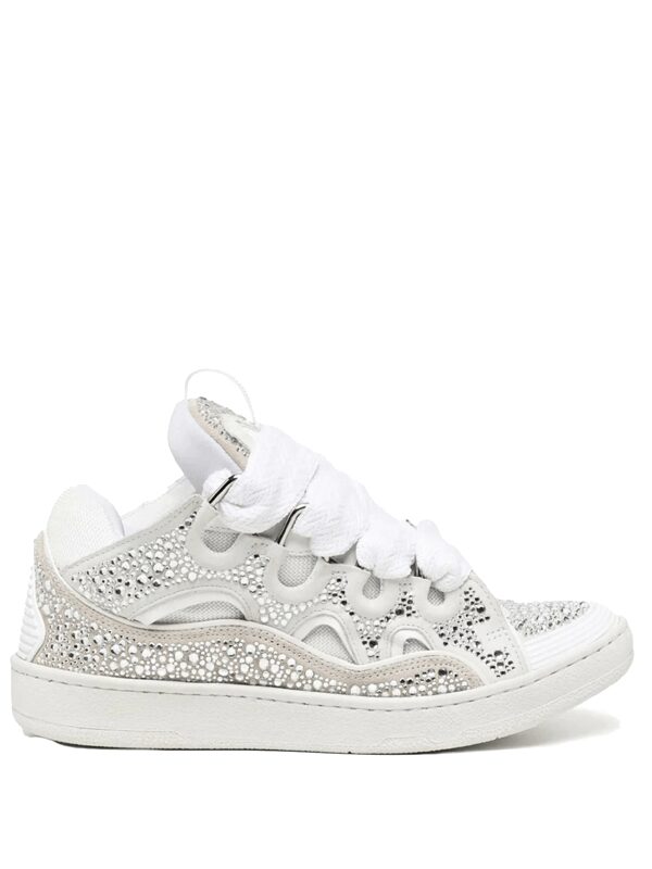 Lanvin Curb Sneaker White Rhinestone