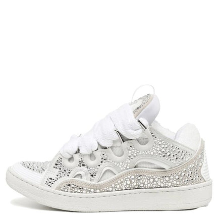 Lanvin Curb Sneaker White Rhinestone