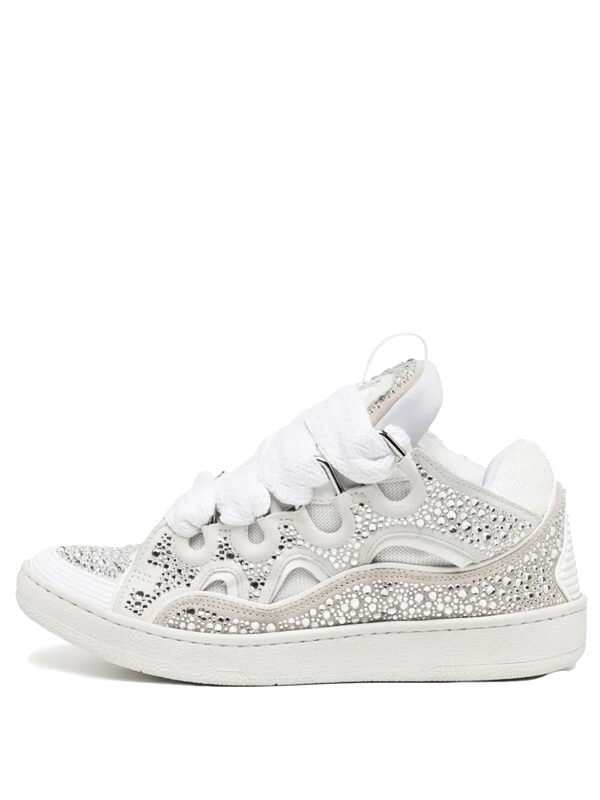 Lanvin Curb Sneaker White Rhinestone