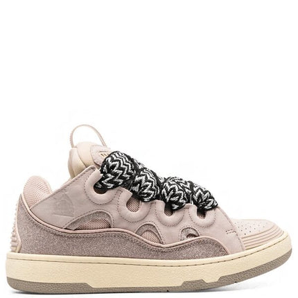 Lanvin Leather Curb Glitter Pale Pink Black White