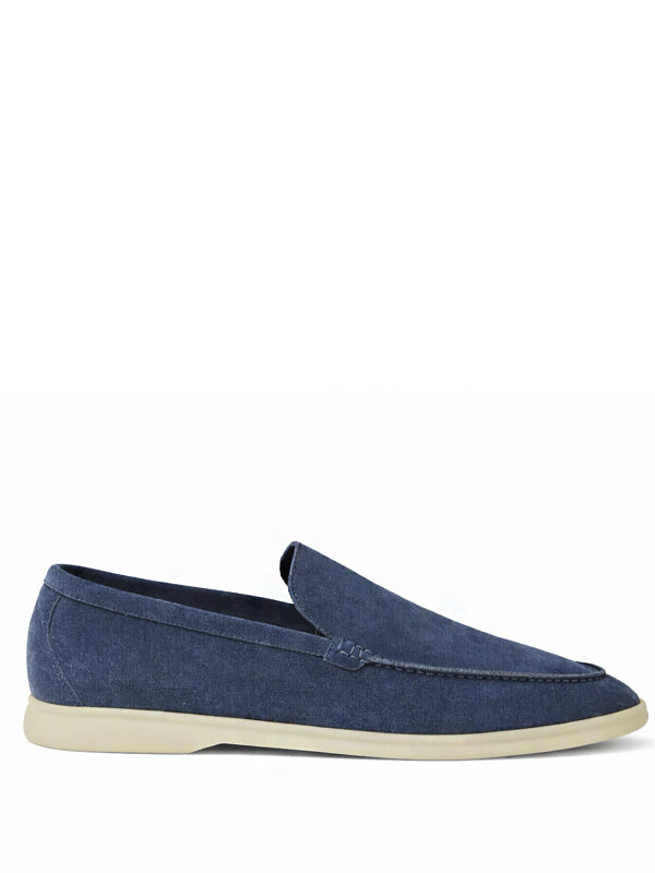 Loro Piana Mocassim Summer Walks Loafer Suede Navy Blue