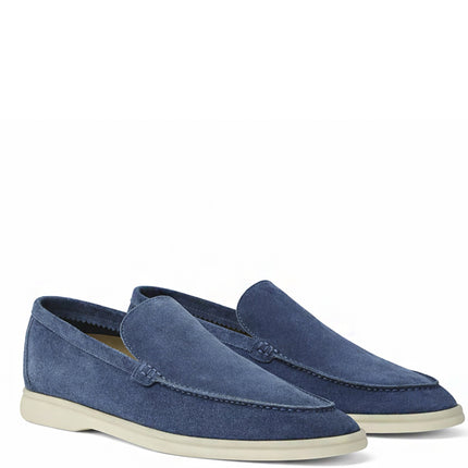Loro Piana Mocassim Summer Walks Loafer Suede Navy Blue