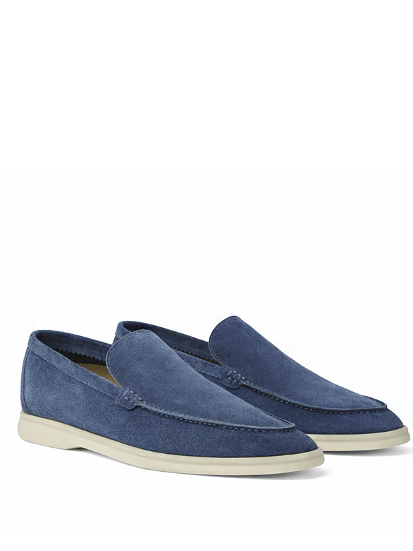 Loro Piana Mocassim Summer Walks Loafer Suede Navy Blue