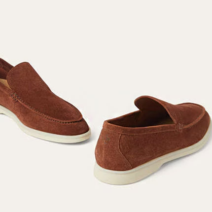 Loro Piana Summer Walk Loafer Suede Brown Whiskey
