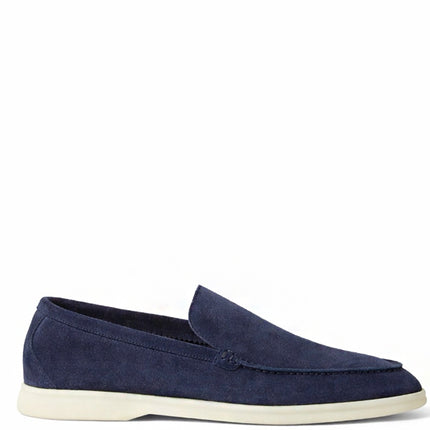 Loro Piana Summer Walk Loafer Suede Dark Deep Sea