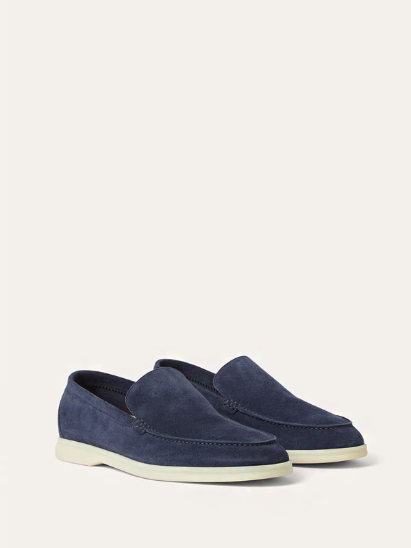 Loro Piana Summer Walk Loafer Suede Dark Deep Sea