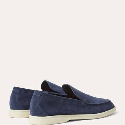 Loro Piana Summer Walk Loafer Suede Dark Deep Sea