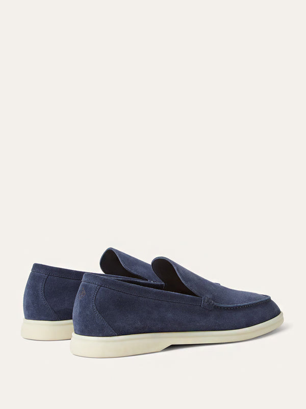 Loro Piana Summer Walk Loafer Suede Dark Deep Sea