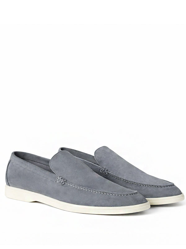 Loro Piana Summer Walk Loafer Suede Frozen Blue