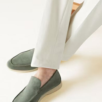 Loro Piana Summer Walk Loafer Suede Frozen Fir