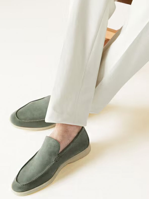 Loro Piana Summer Walk Loafer Suede Frozen Fir