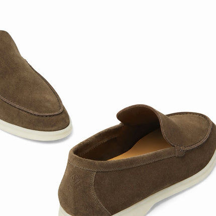 Loro Piana Summer Walk Loafer Suede Grey Moss
