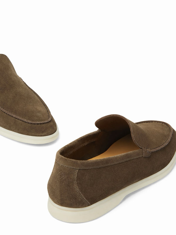Loro Piana Summer Walk Loafer Suede Grey Moss