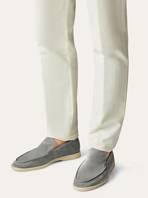 Loro Piana Summer Walk Loafer Suede Gull Gray