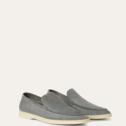 Loro Piana Summer Walk Loafer Suede Gull Gray