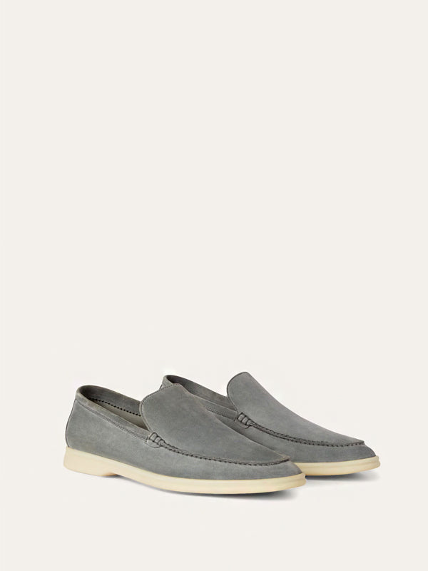 Loro Piana Summer Walk Loafer Suede Gull Gray