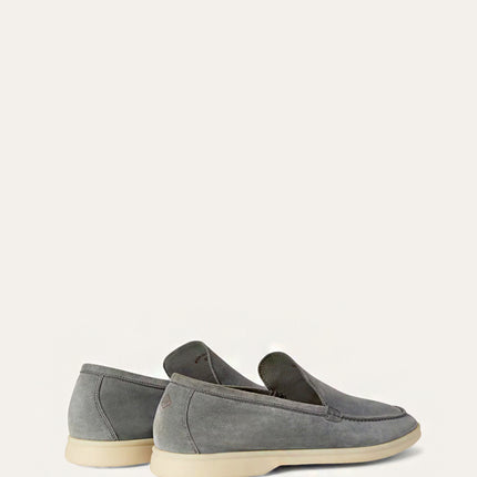 Loro Piana Summer Walk Loafer Suede Gull Gray
