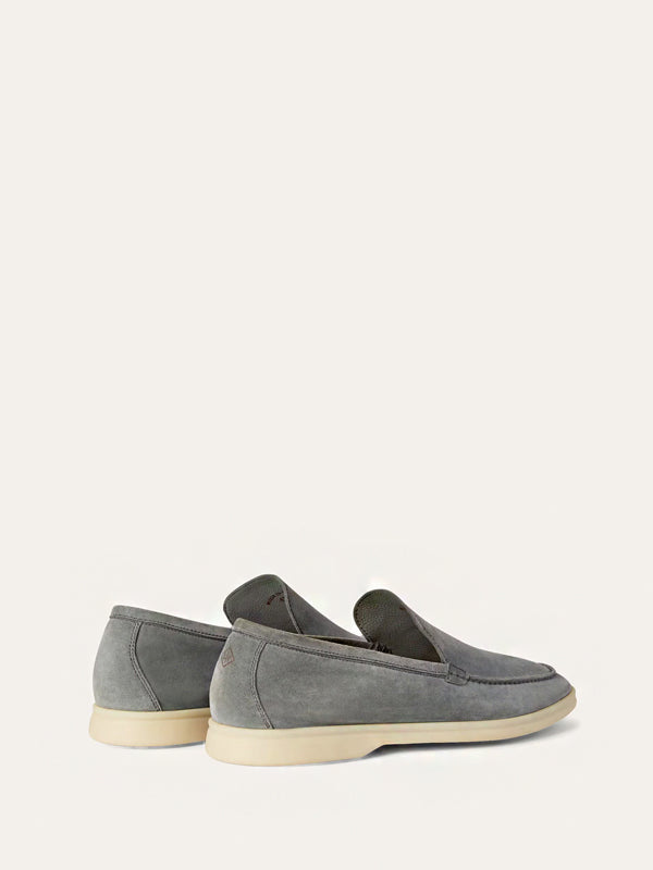 Loro Piana Summer Walk Loafer Suede Gull Gray