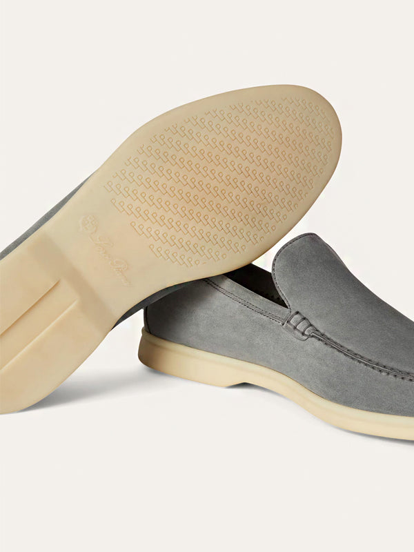 Loro Piana Summer Walk Loafer Suede Gull Gray