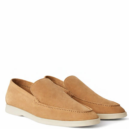 Loro Piana Summer Walk Loafer Suede Light Wood Smoke