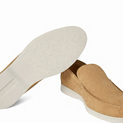 Loro Piana Summer Walk Loafer Suede Light Wood Smoke