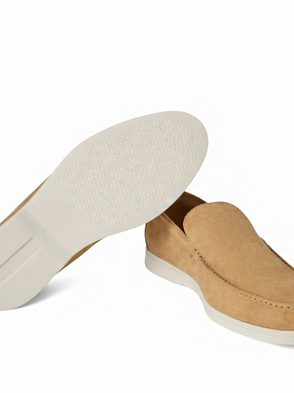 Loro Piana Summer Walk Loafer Suede Light Wood Smoke