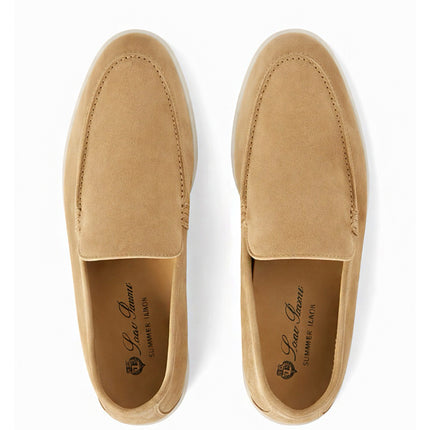 Loro Piana Summer Walk Loafer Suede Light Wood Smoke