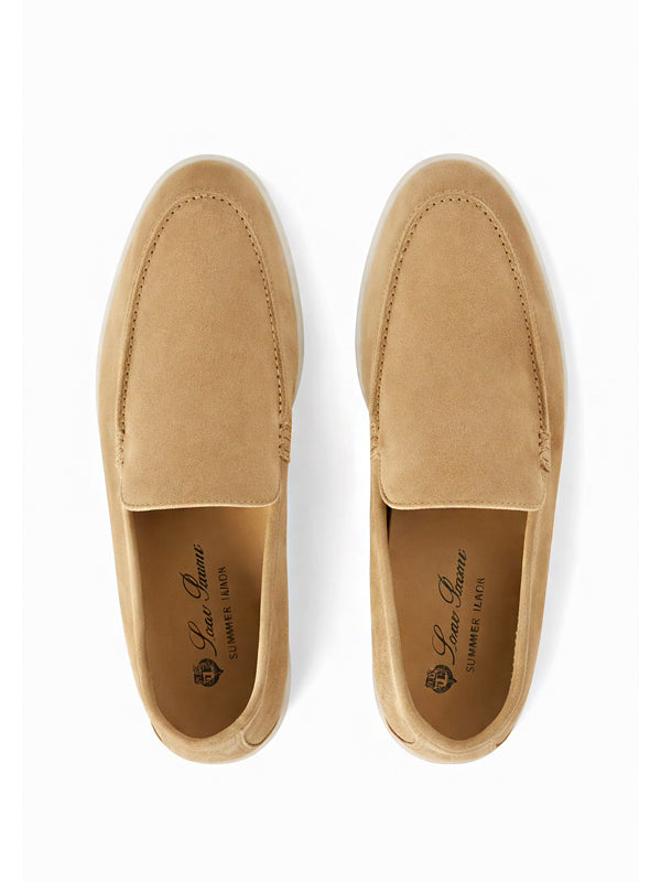 Loro Piana Summer Walk Loafer Suede Light Wood Smoke