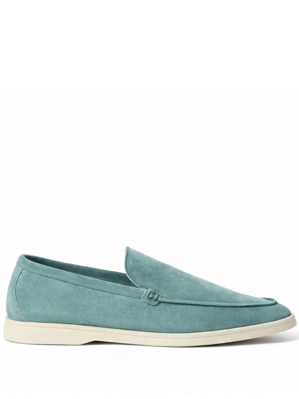 Loro Piana Summer Walk Loafer Suede Pine Cloud