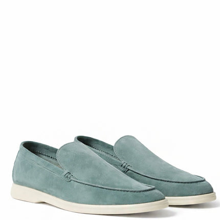 Loro Piana Summer Walk Loafer Suede Pine Cloud