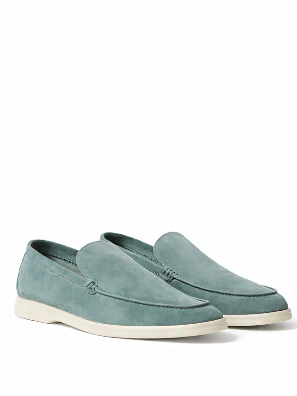 Loro Piana Summer Walk Loafer Suede Pine Cloud