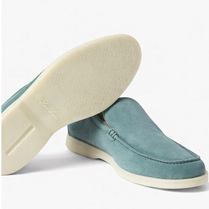 Loro Piana Summer Walk Loafer Suede Pine Cloud