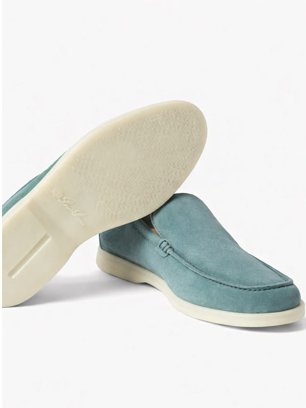Loro Piana Summer Walk Loafer Suede Pine Cloud