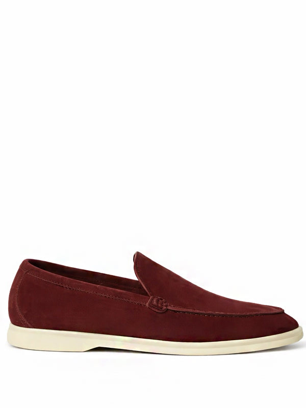 Loro Piana Summer Walk Loafer Suede Very Dark Maroon