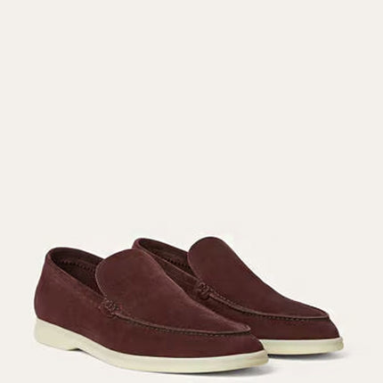 Loro Piana Summer Walk Loafer Suede Very Dark Maroon