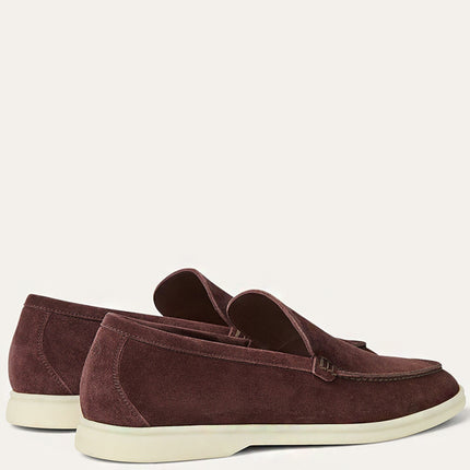 Loro Piana Summer Walk Loafer Suede Very Dark Maroon