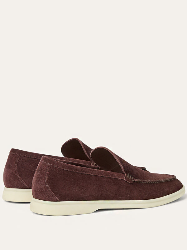 Loro Piana Summer Walk Loafer Suede Very Dark Maroon