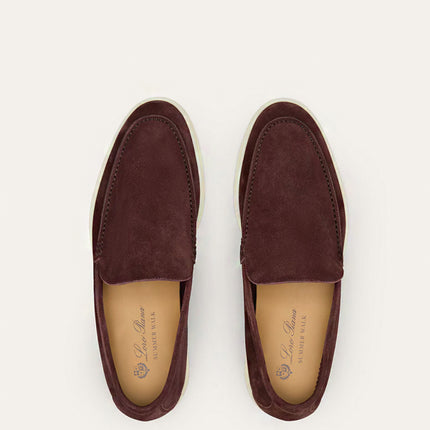 Loro Piana Summer Walk Loafer Suede Very Dark Maroon